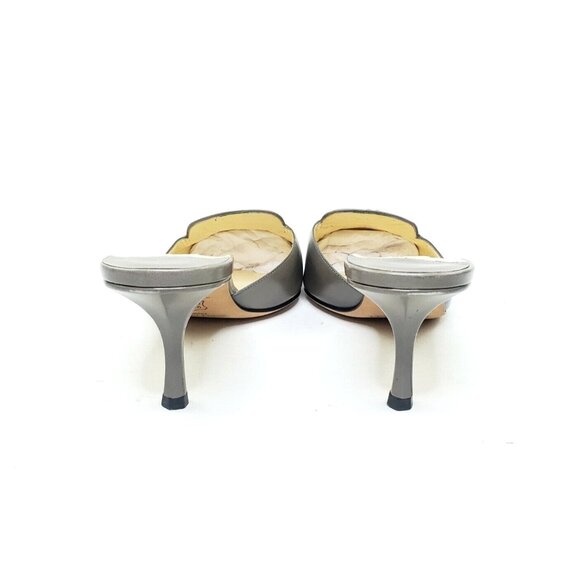 Jimmy Choo Pointed Toe Kitten Heel Taupe Gray Leather Womens EUR 38/US 8 - Picture 3 of 8